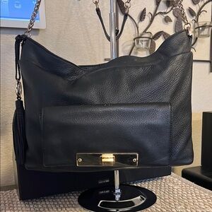 Vince Camuto Black Leather Shoulder Bag
